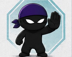 Ninja holding up a hand: stop before you click